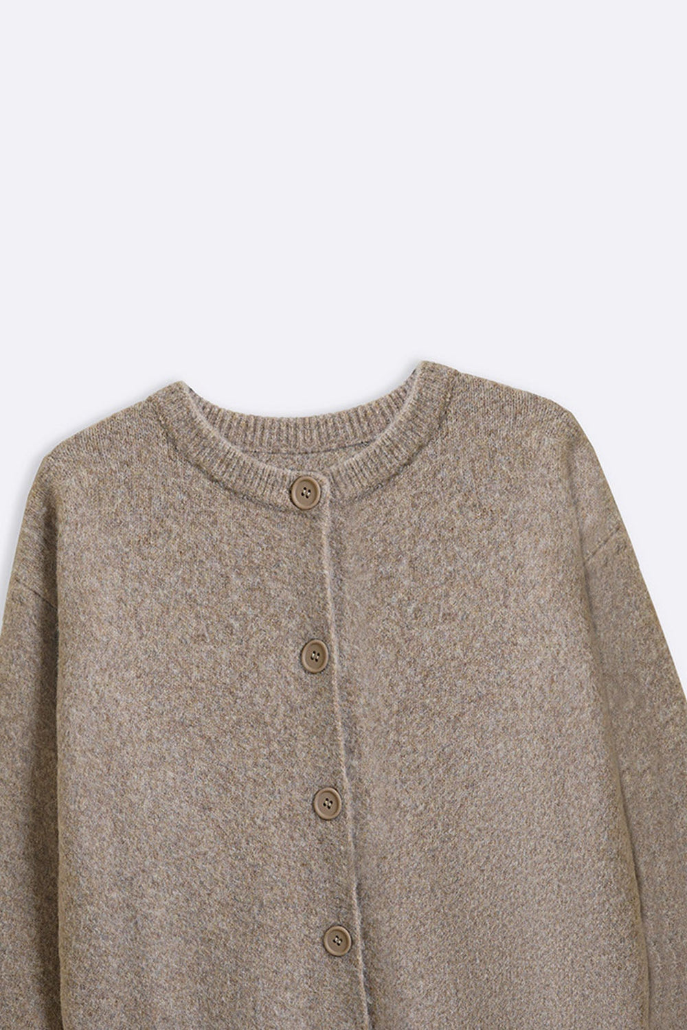 BEIGE TEDDY KNIT CARDIGAN