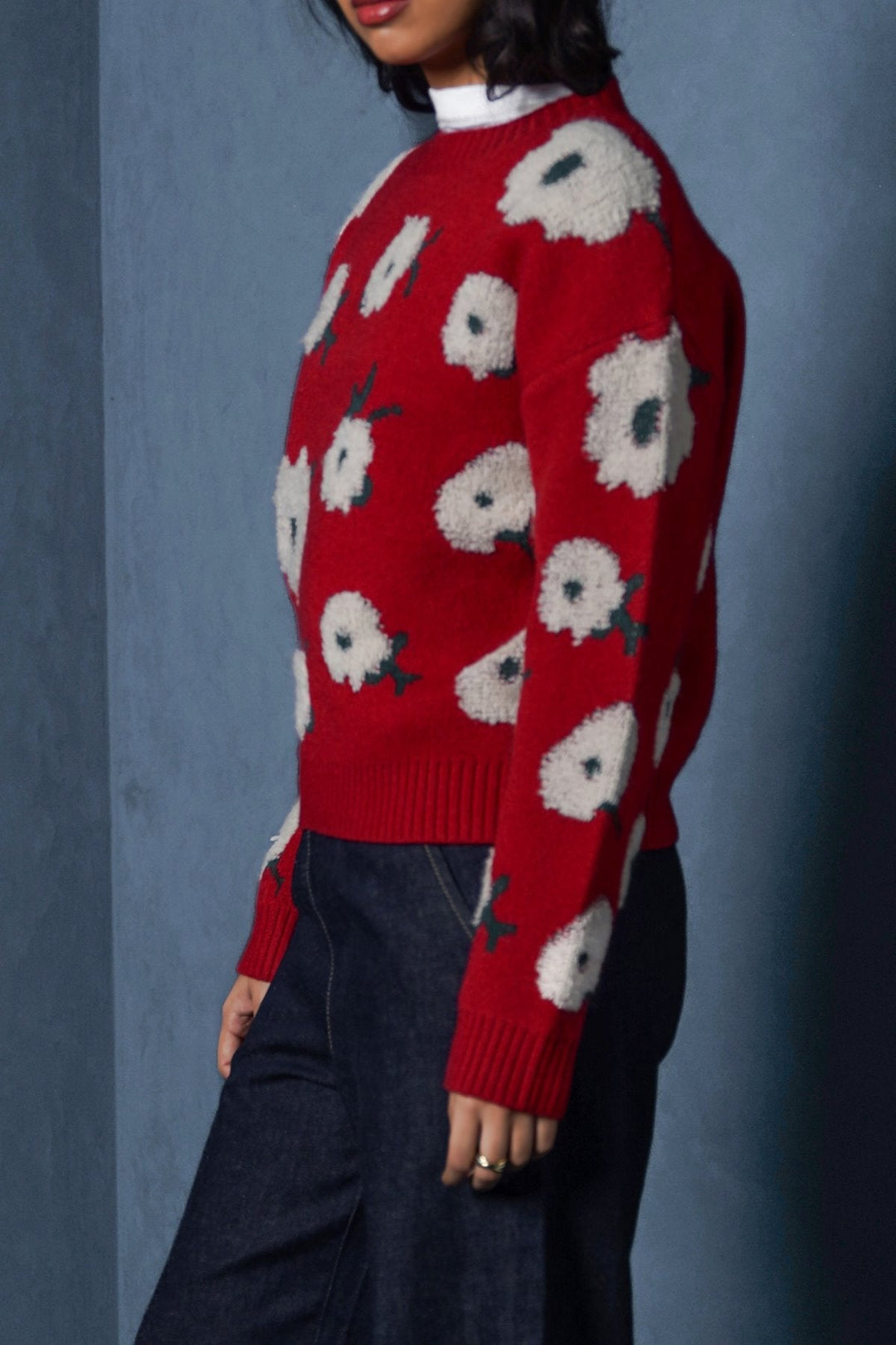 CHERRY FLORAL EMBROIDERED JUMPER