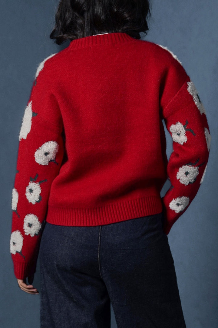 CHERRY FLORAL EMBROIDERED JUMPER