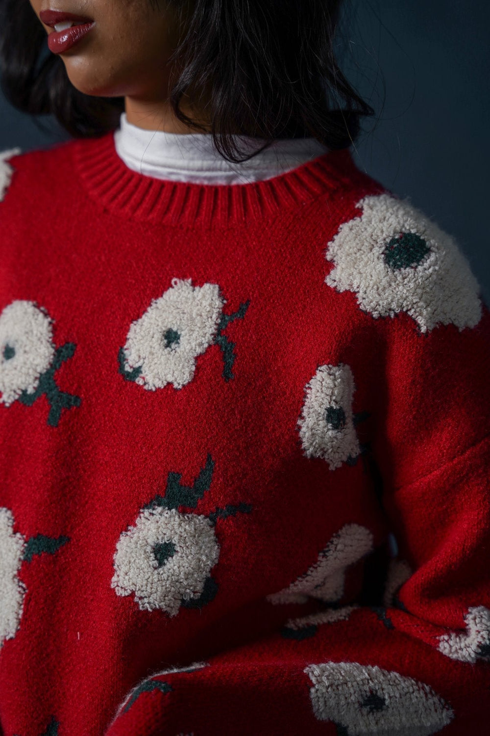 CHERRY FLORAL EMBROIDERED JUMPER