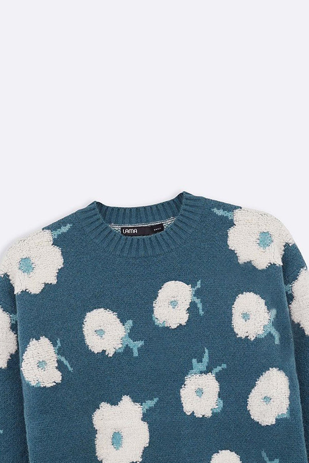 TEAL FLORAL EMBROIDERED JUMPER