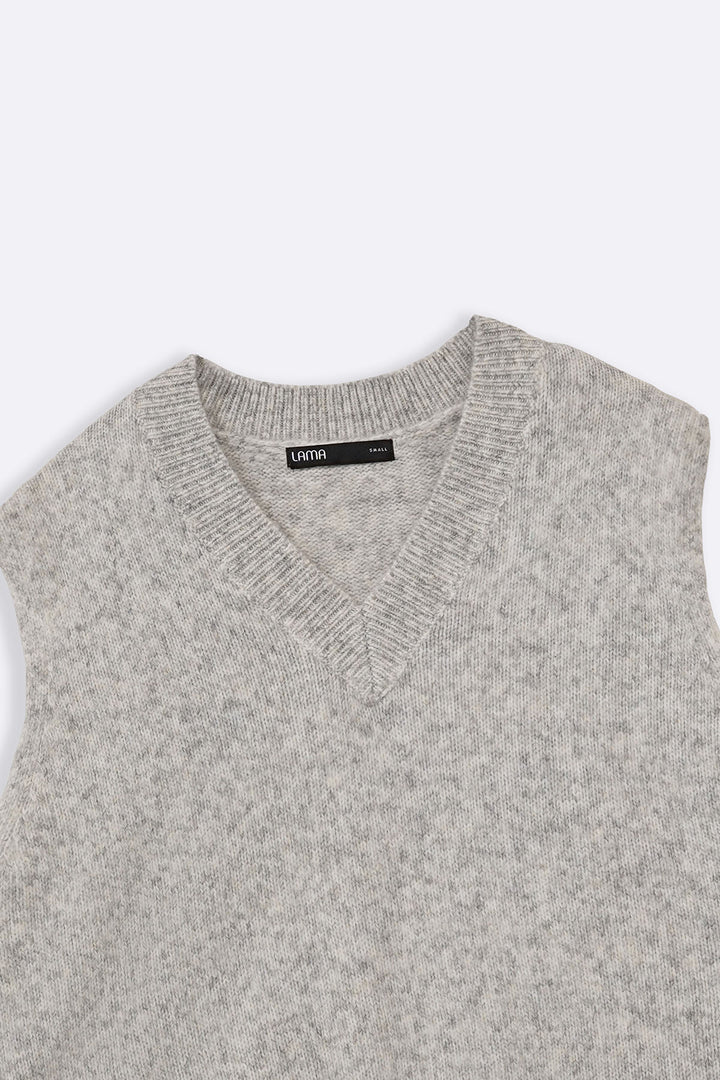 GREY V-NECK SWEATER VEST
