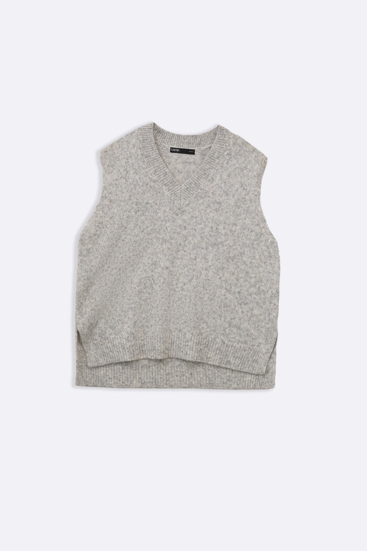 GREY V-NECK SWEATER VEST