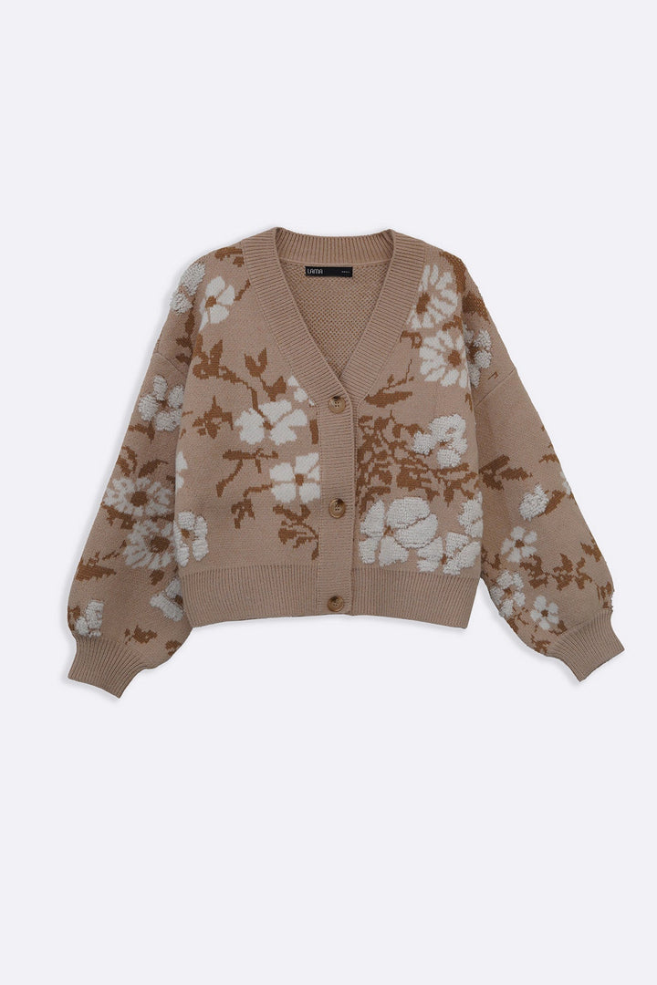 BEIGE AUTUMN SHORT CARDIGAN