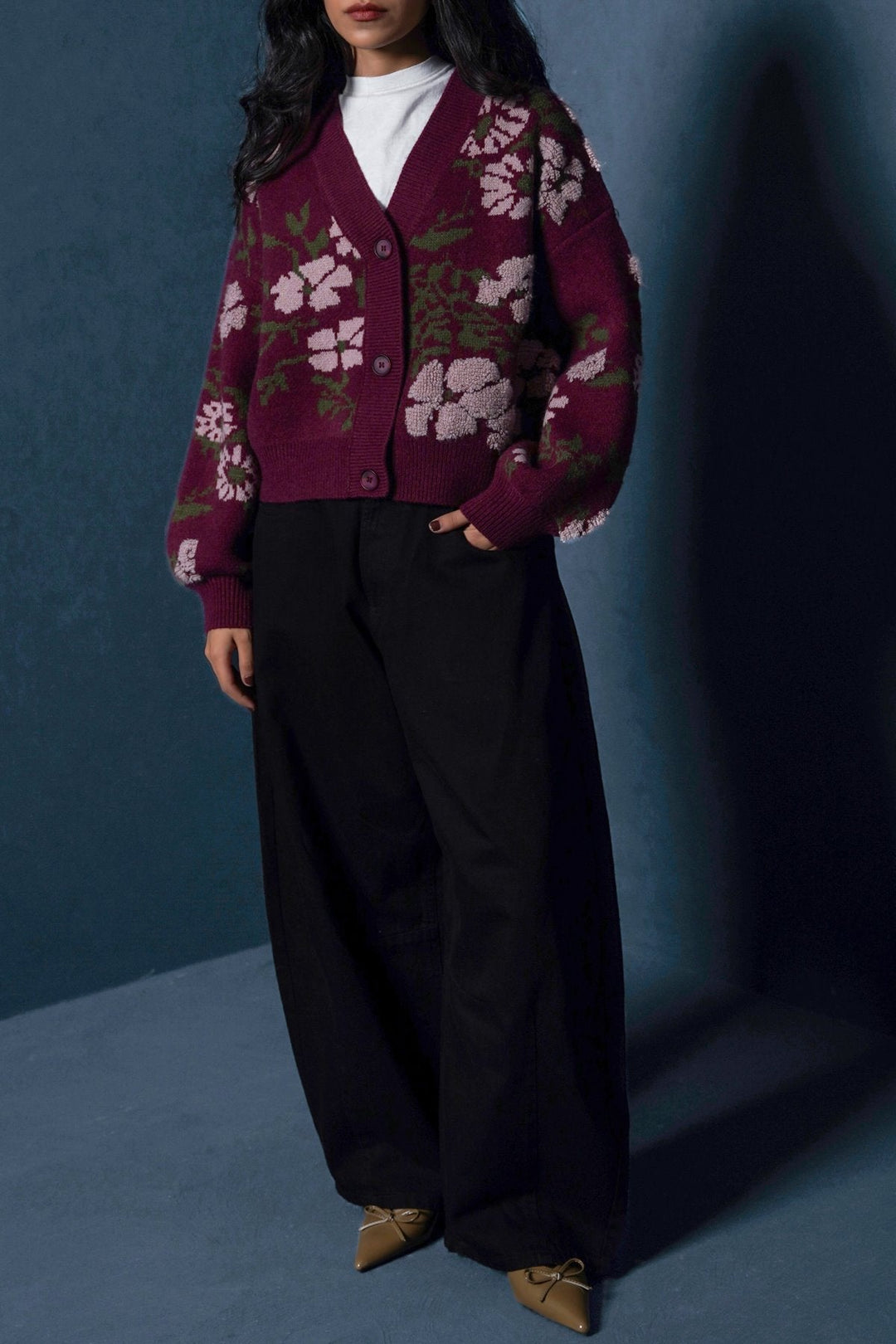 PLUM AUTUMN SHORT CARDIGAN