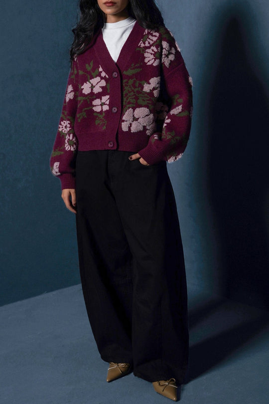 PLUM AUTUMN SHORT CARDIGAN