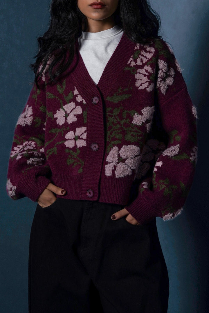 PLUM AUTUMN SHORT CARDIGAN