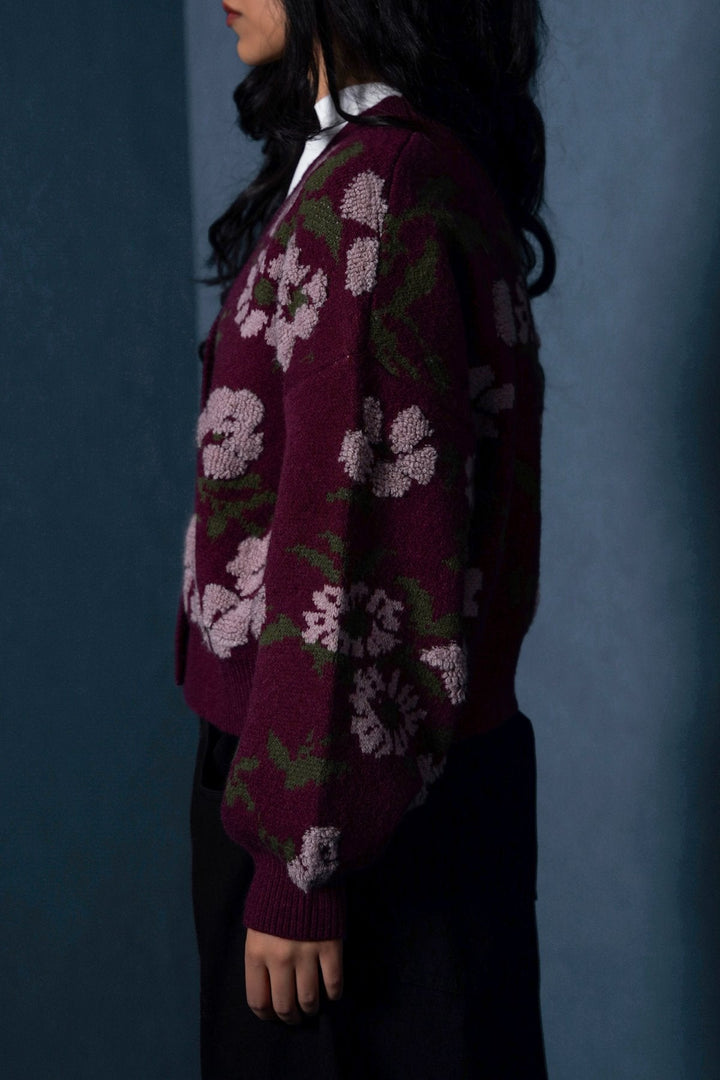 PLUM AUTUMN SHORT CARDIGAN