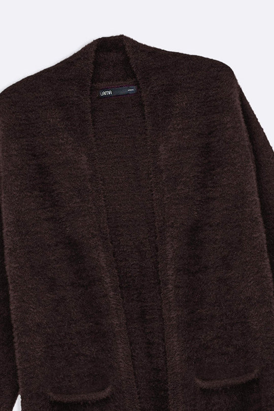 COFFEE ANGEL HAIR CARDIGAN
