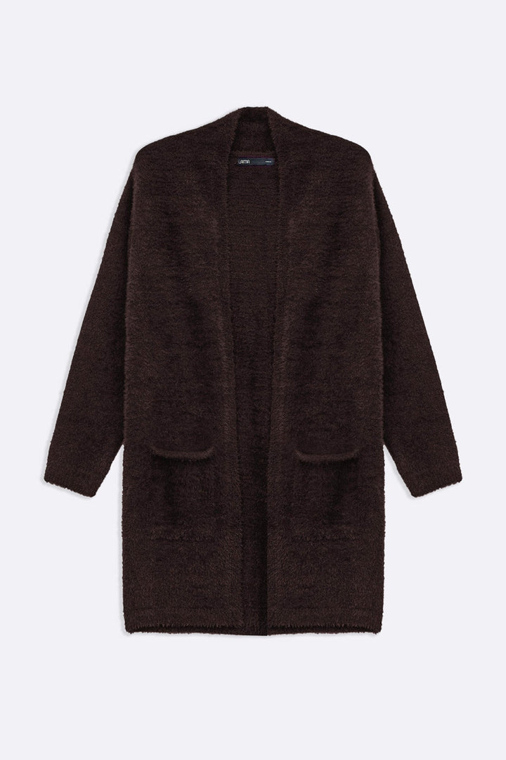 COFFEE ANGEL HAIR CARDIGAN