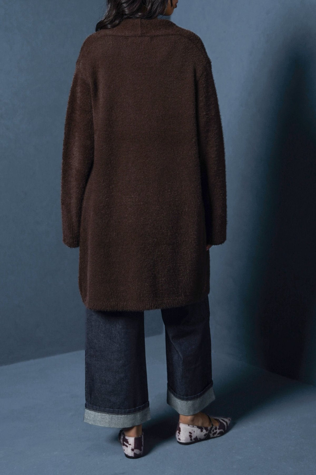 COFFEE ANGEL HAIR CARDIGAN