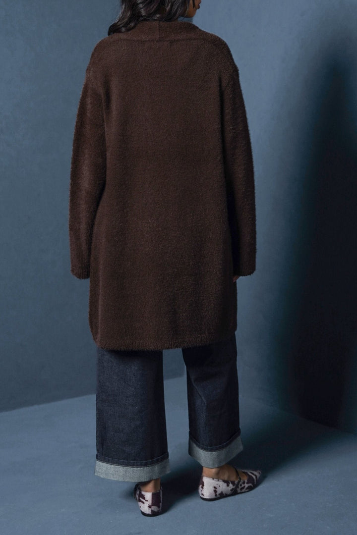 COFFEE ANGEL HAIR CARDIGAN