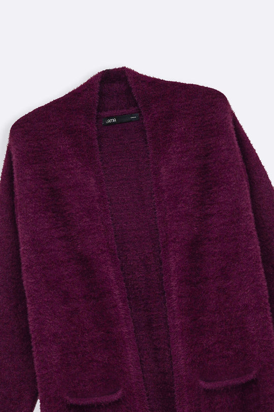PLUM ANGEL HAIR CARDIGAN