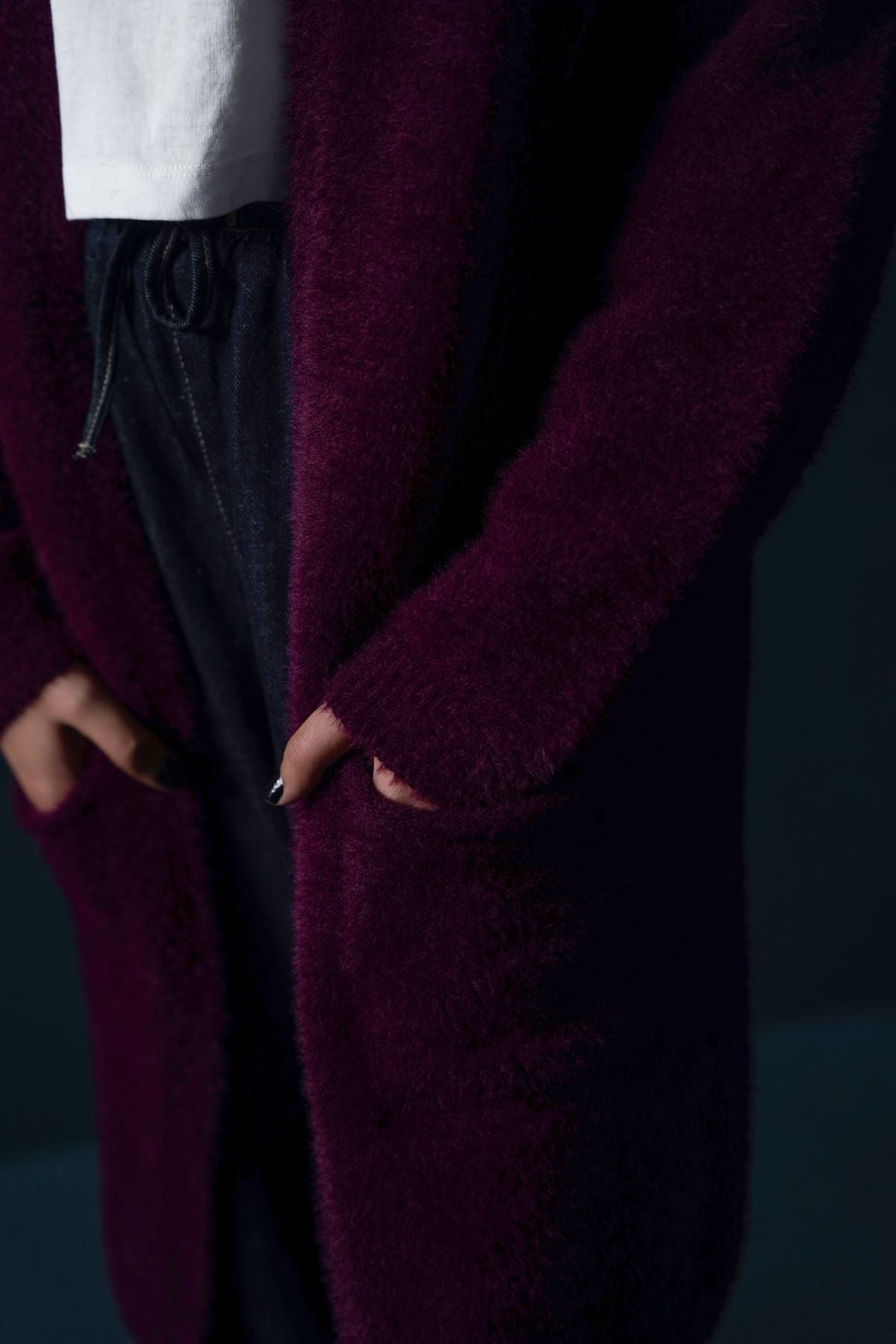 PLUM ANGEL HAIR CARDIGAN