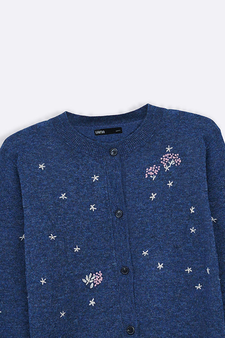 BLUE FEMME EMBROIDERED CARDIGAN