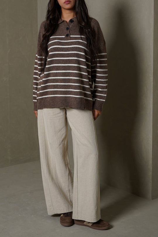 BROWN MARINE WOOLY SWEATER