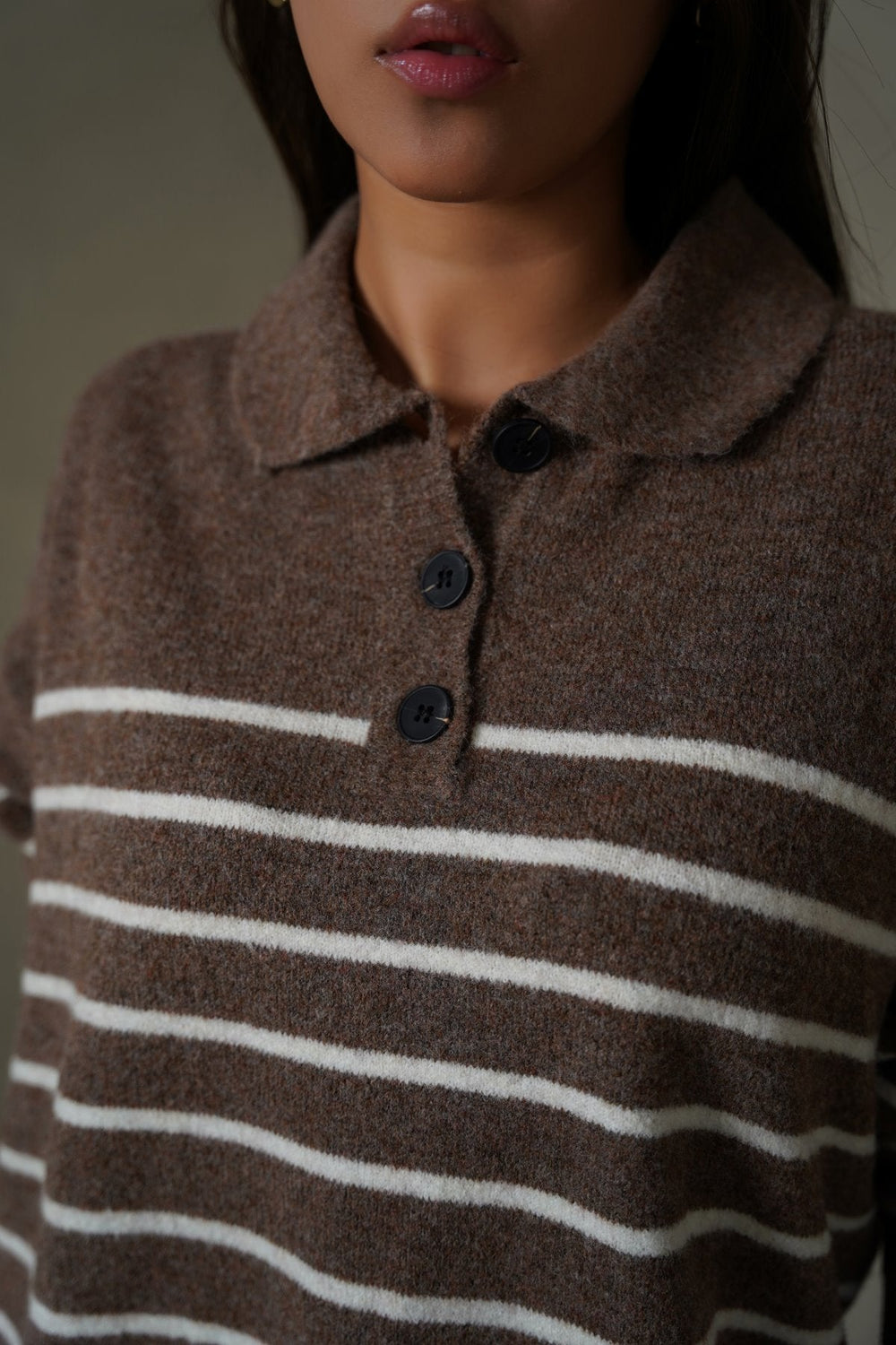 BROWN MARINE WOOLY SWEATER