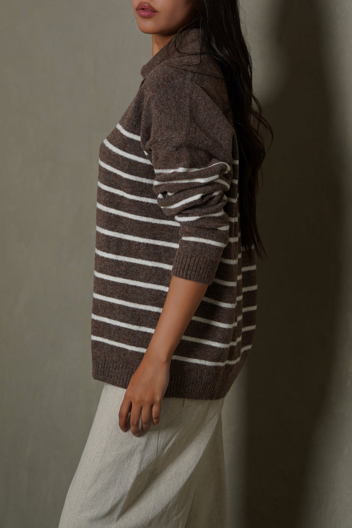 BROWN MARINE WOOLY SWEATER