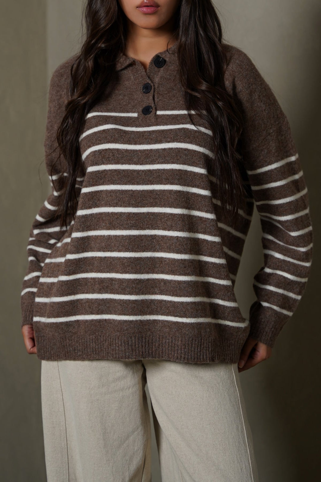 BROWN MARINE WOOLY SWEATER