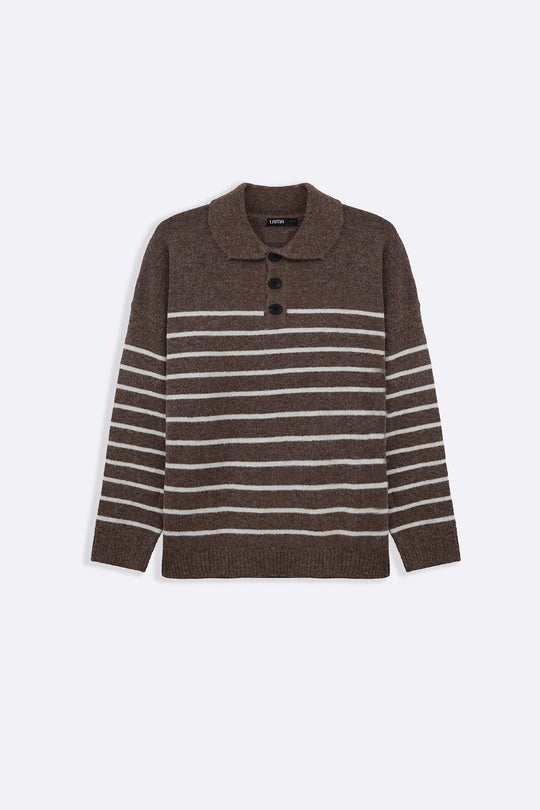 BROWN MARINE WOOLY SWEATER