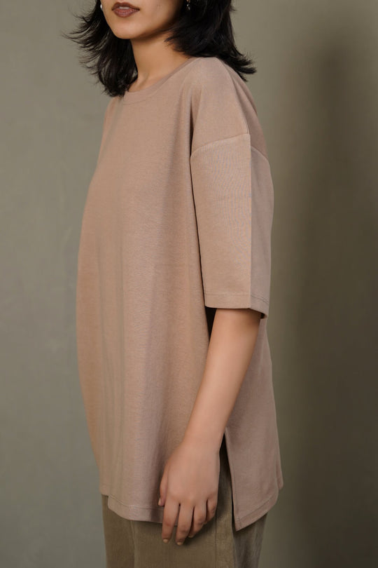 KHAKI OVERSIZED TEE