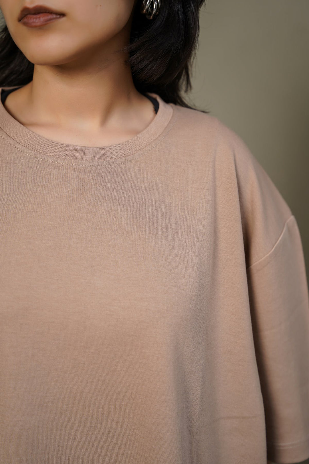 KHAKI OVERSIZED TEE