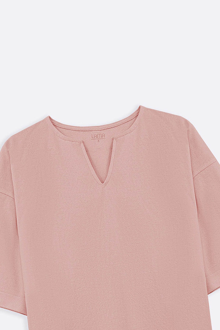 DUSTY PINK CREPE COASTAL TEE