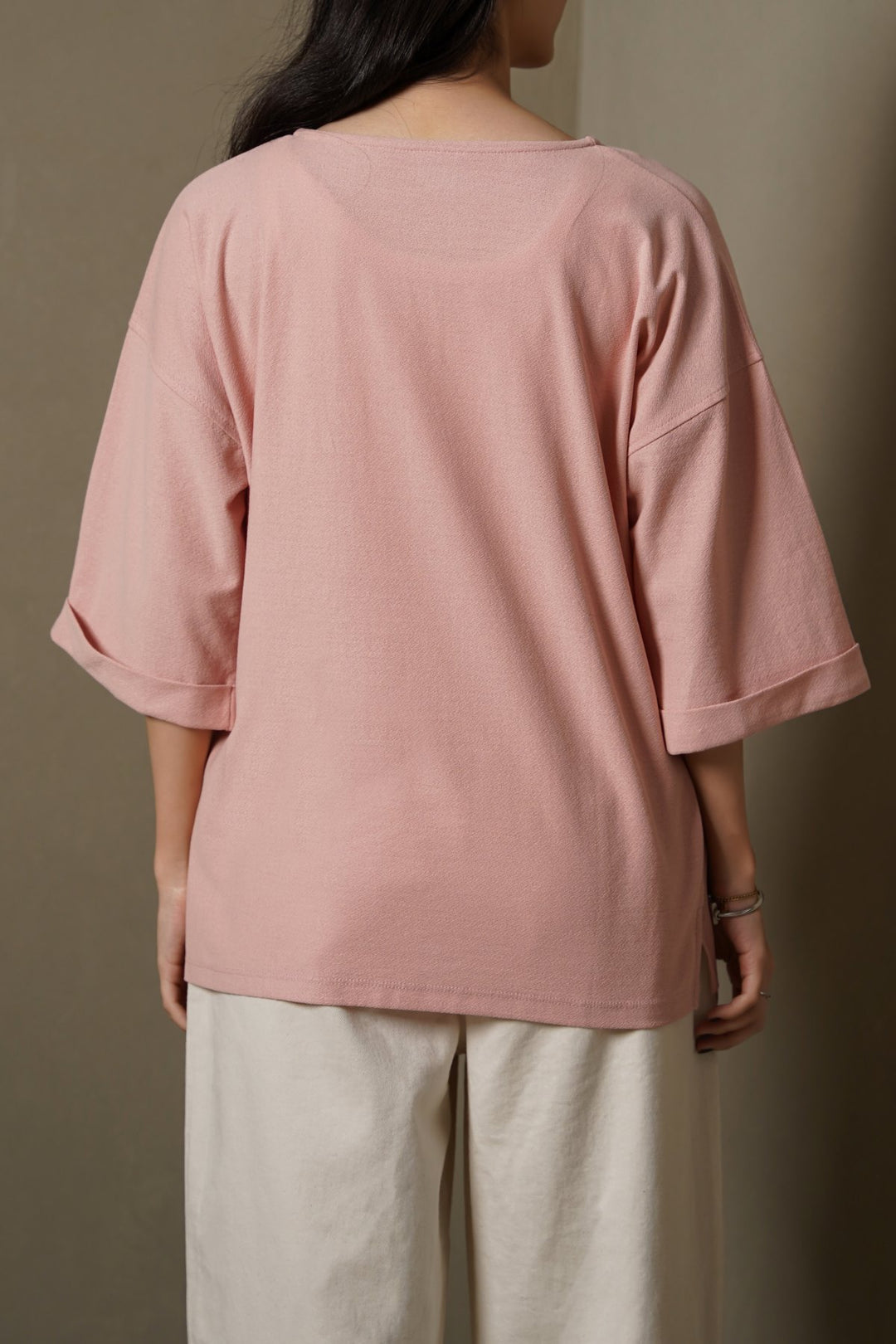 DUSTY PINK CREPE COASTAL TEE