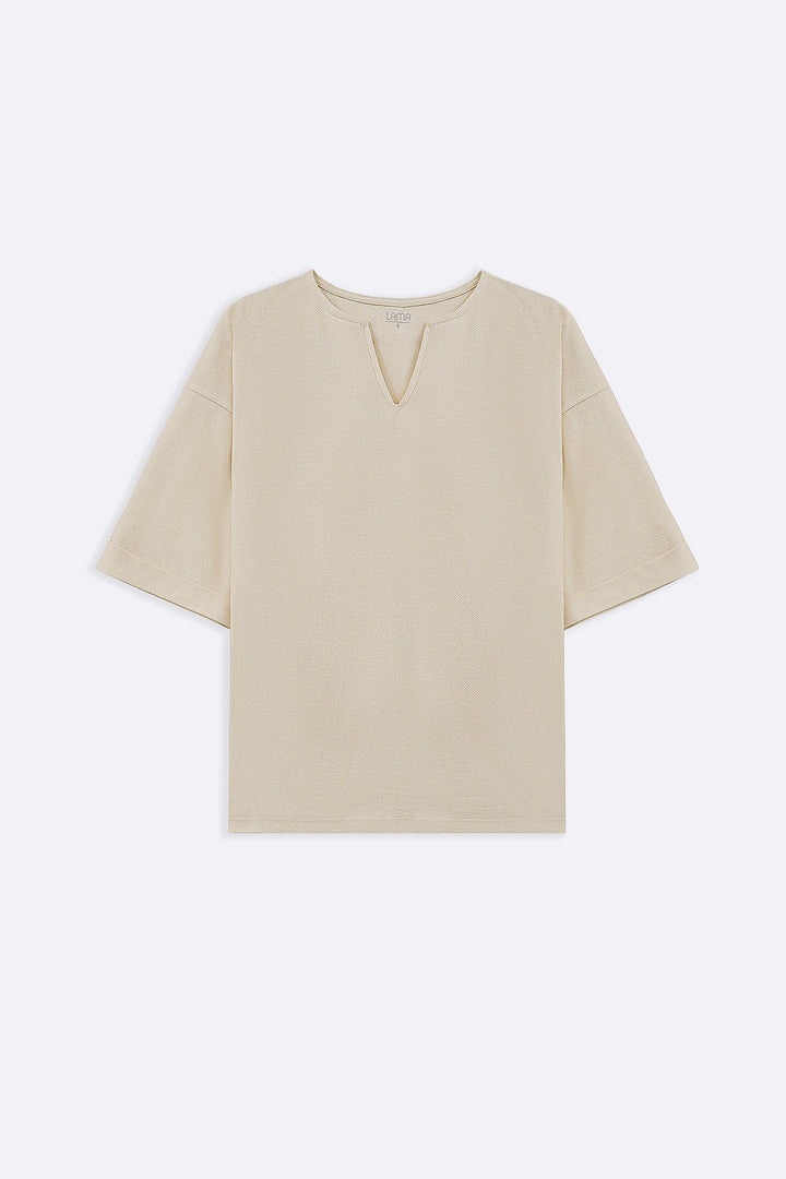 IVORY CREPE COASTAL TEE