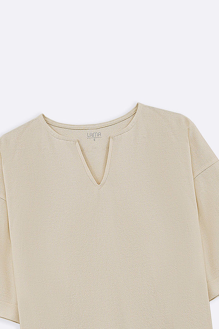 IVORY CREPE COASTAL TEE