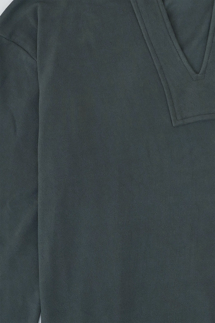 GREEN SOFT FLEECE PATCH HOODIE