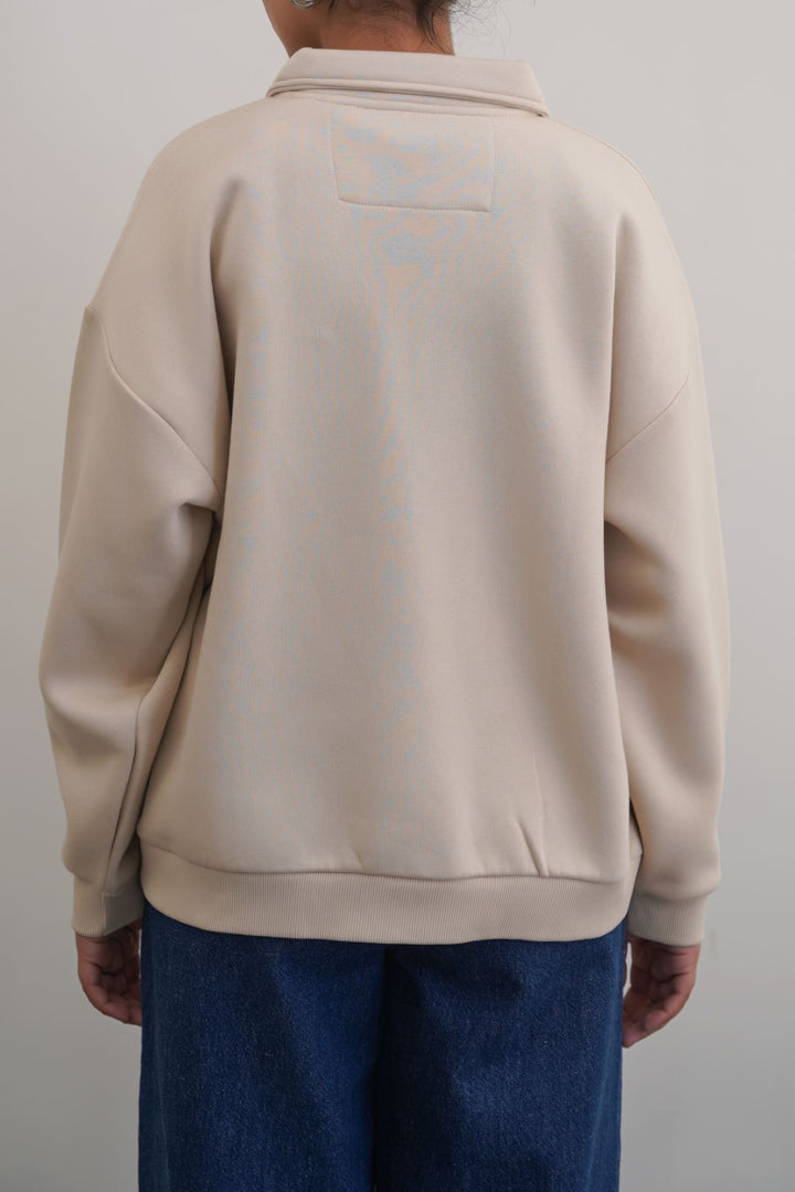 BEIGE CLASSIC FLEECE POLO