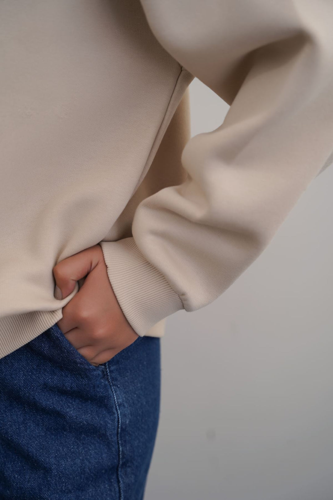 BEIGE CLASSIC FLEECE POLO