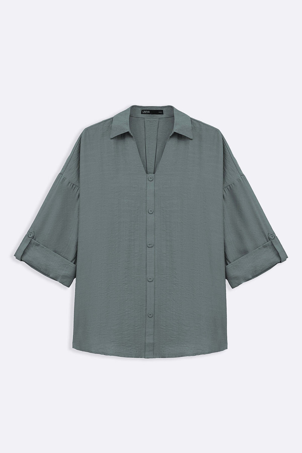 GREEN SILKY CRUISE BLOUSE