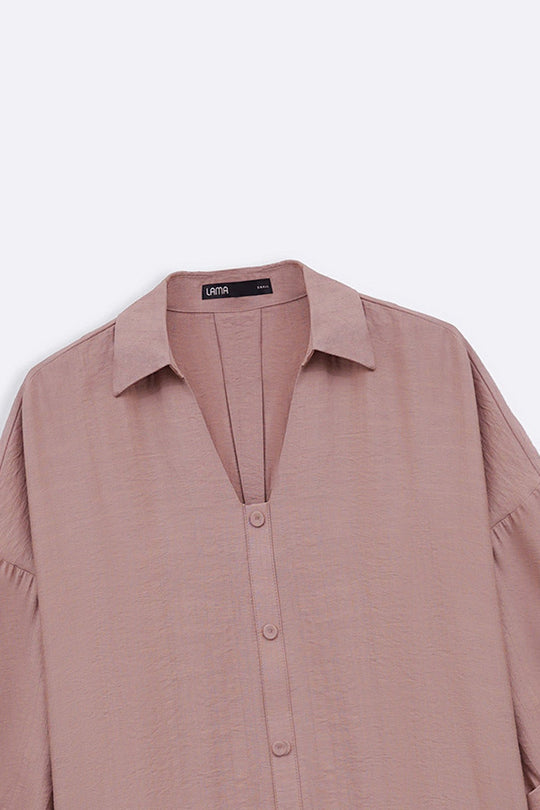 MOCHA SILKY CRUISE BLOUSE