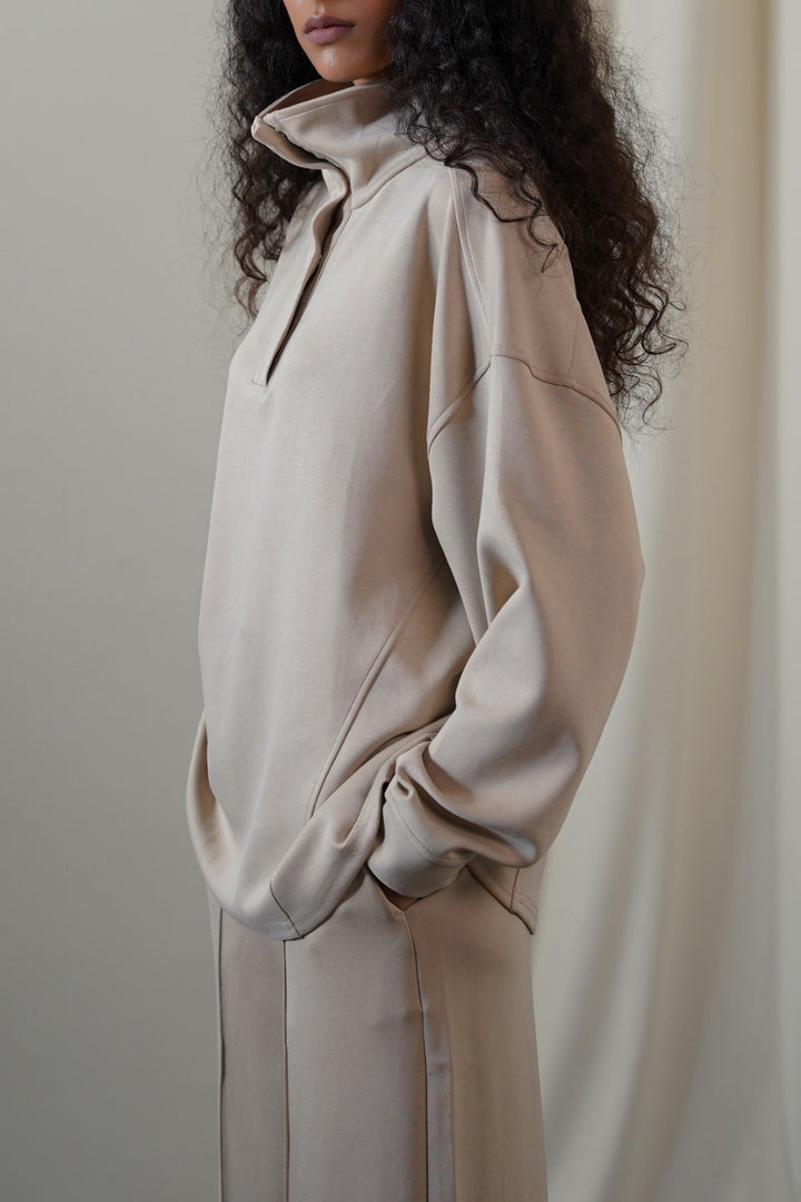 KHAKI SOFT ALL-DAY PULLOVER