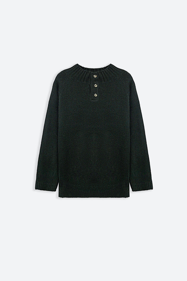 HENLEY RIBBED PULLOVER