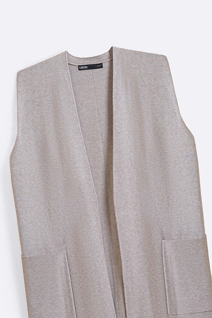 BEIGE WEEKEND SLEEVELESS CARDIGAN