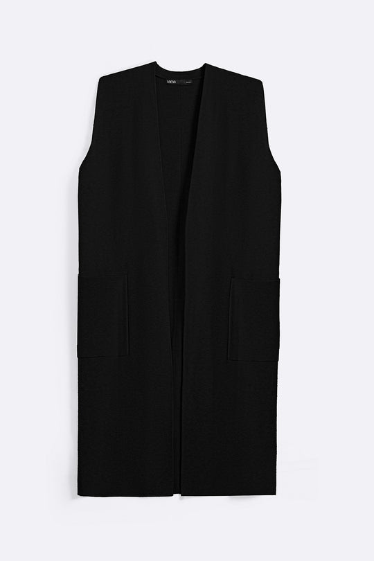 BLACK WEEKEND SLEEVELESS CARDIGAN