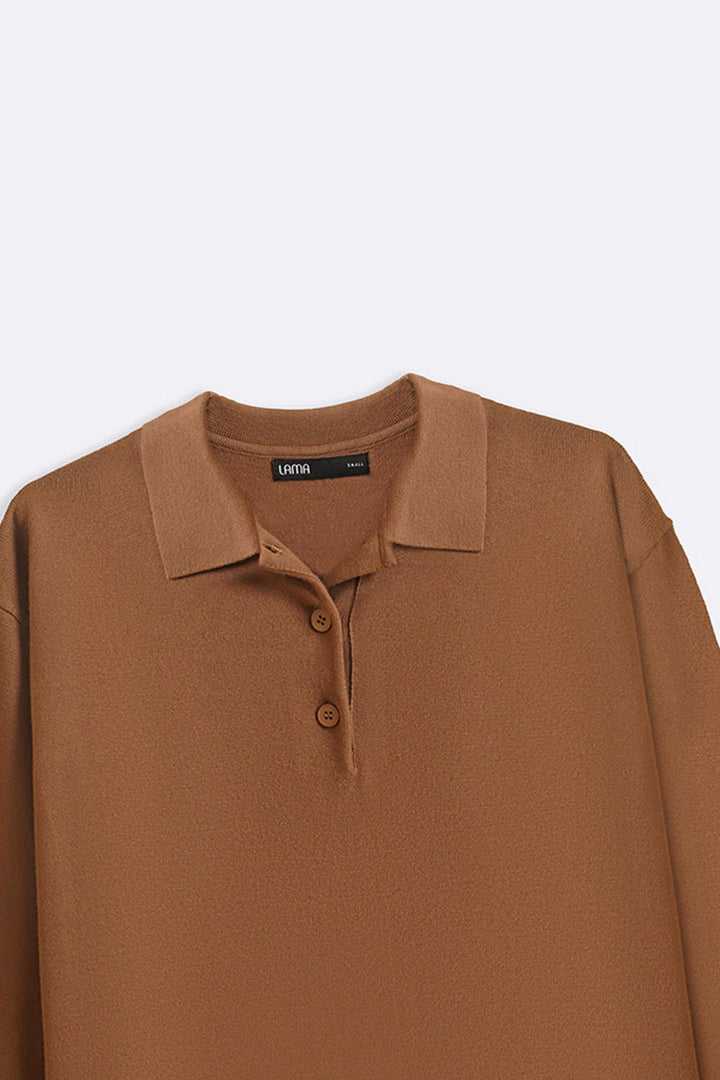 CAMEL POLO PULLOVER