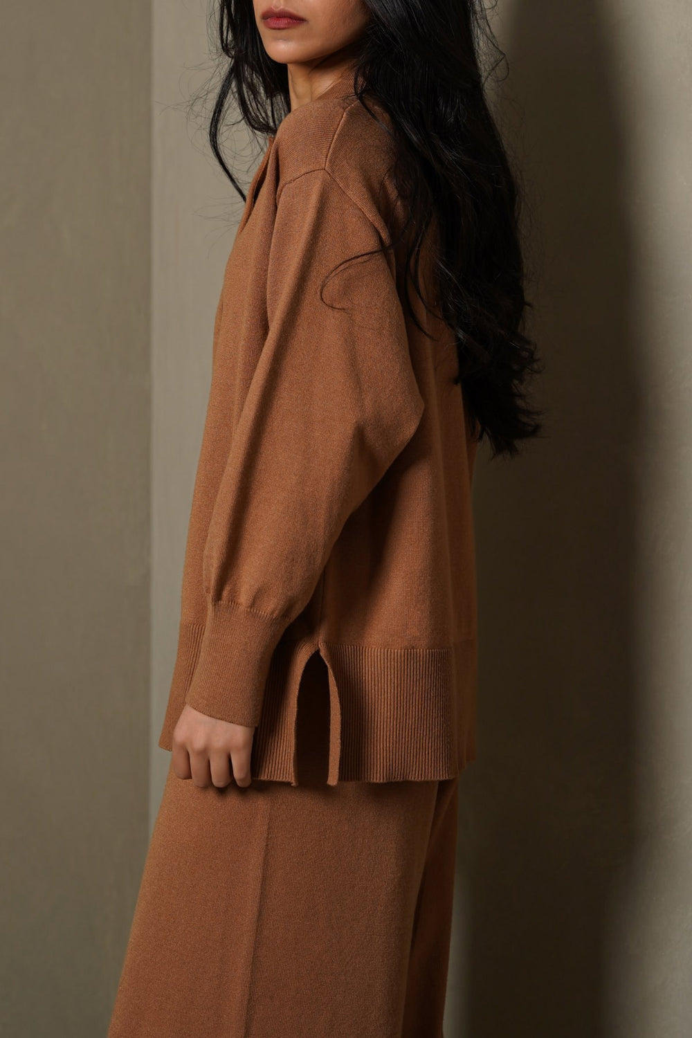 CAMEL POLO PULLOVER