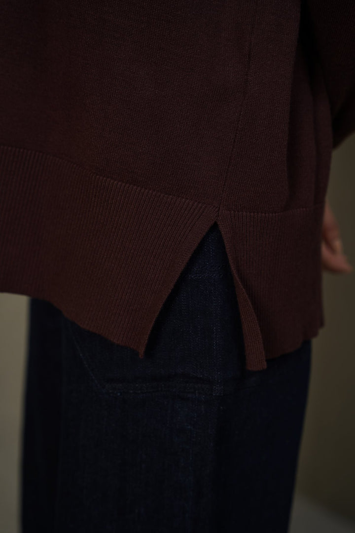 DARK BROWN POLO PULLOVER