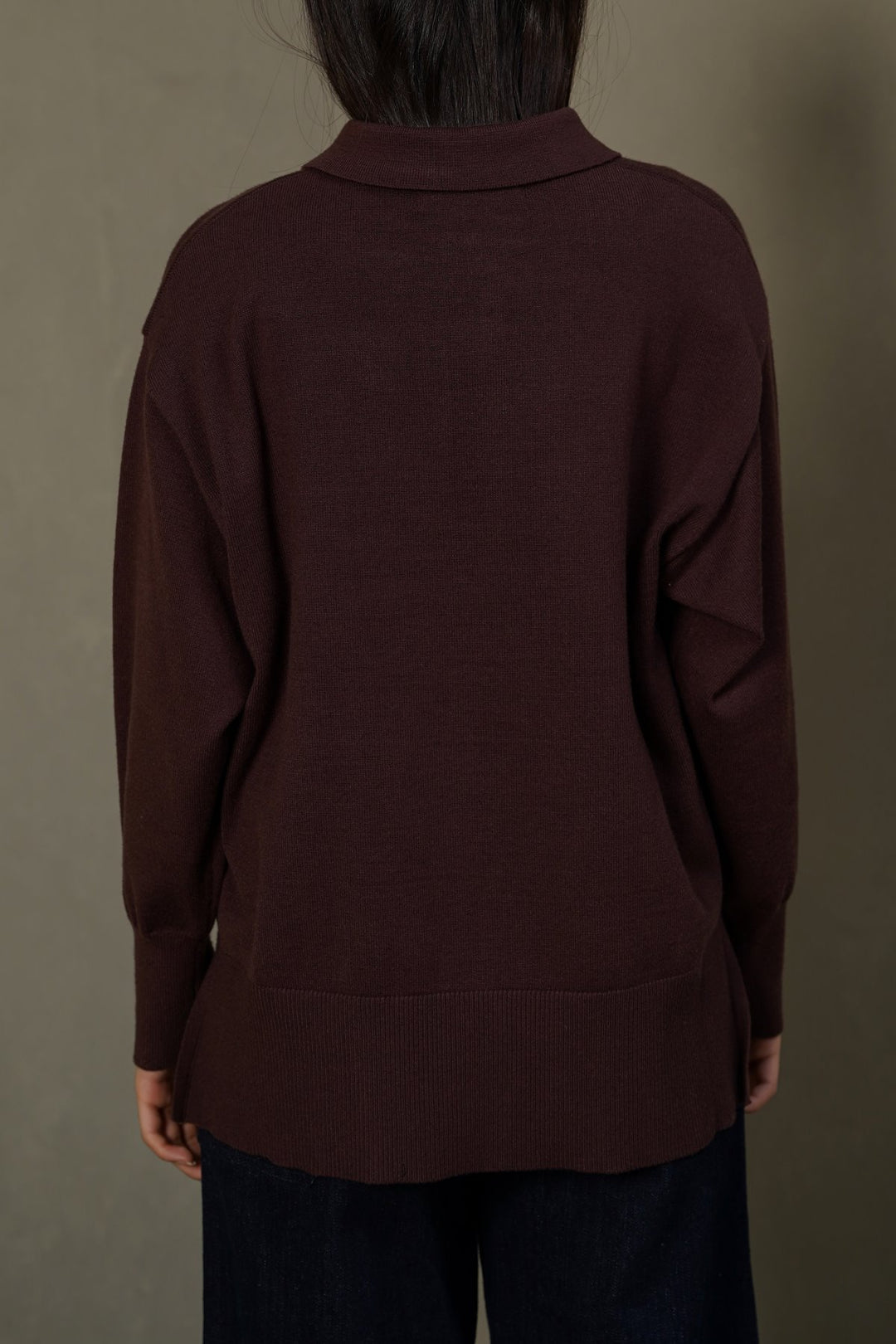DARK BROWN POLO PULLOVER