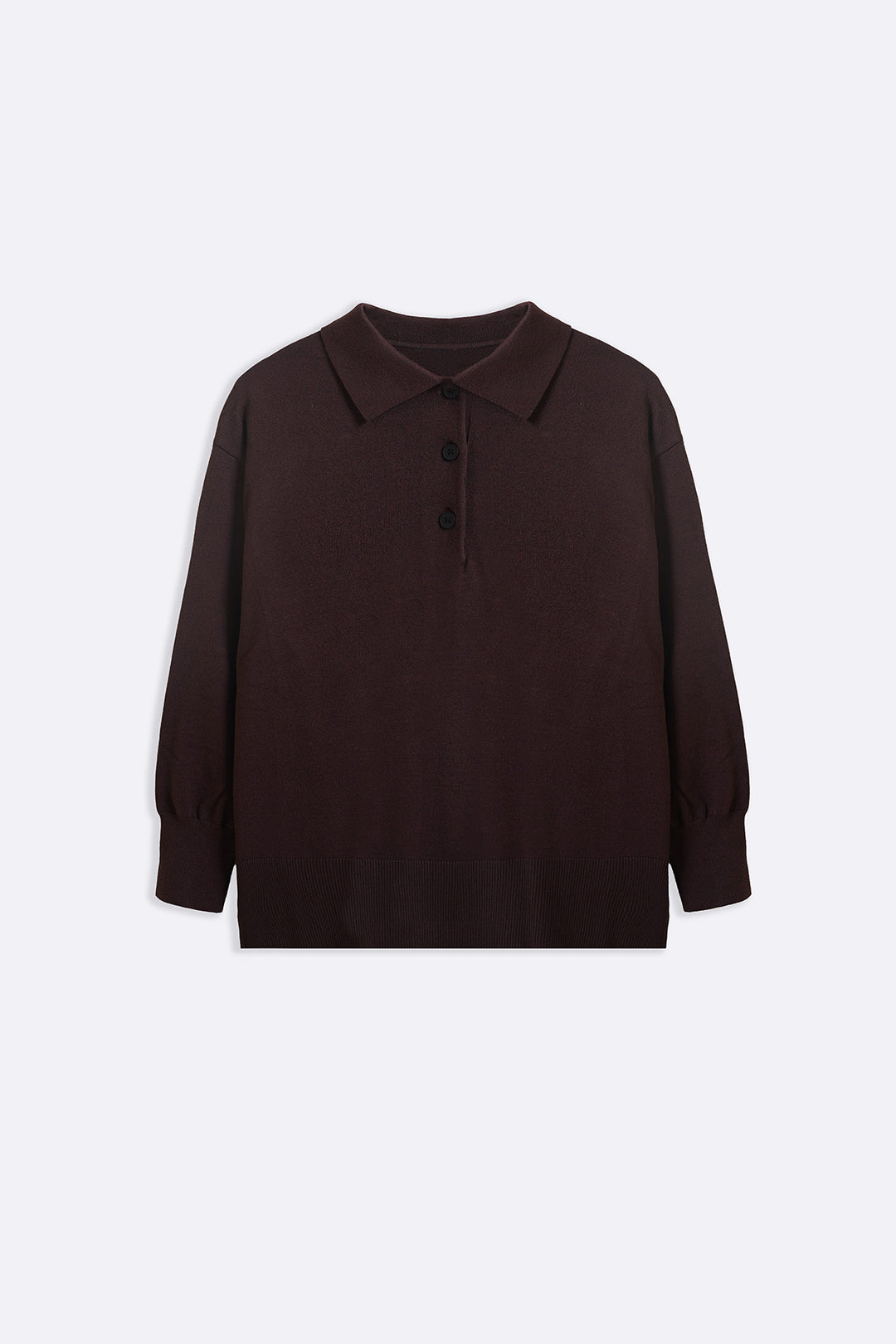 DARK BROWN POLO PULLOVER