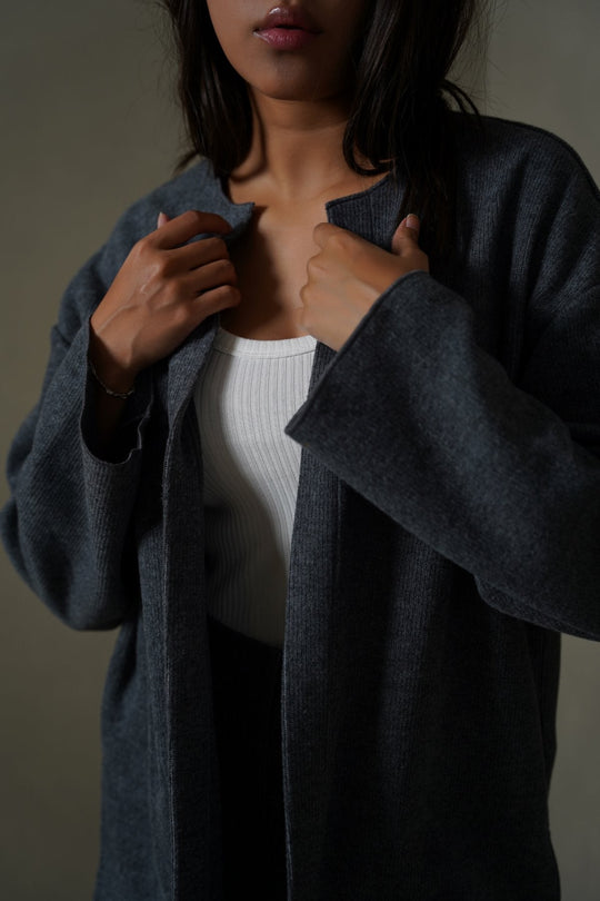CHARCOAL CLOUD LOUNGE CARDIGAN