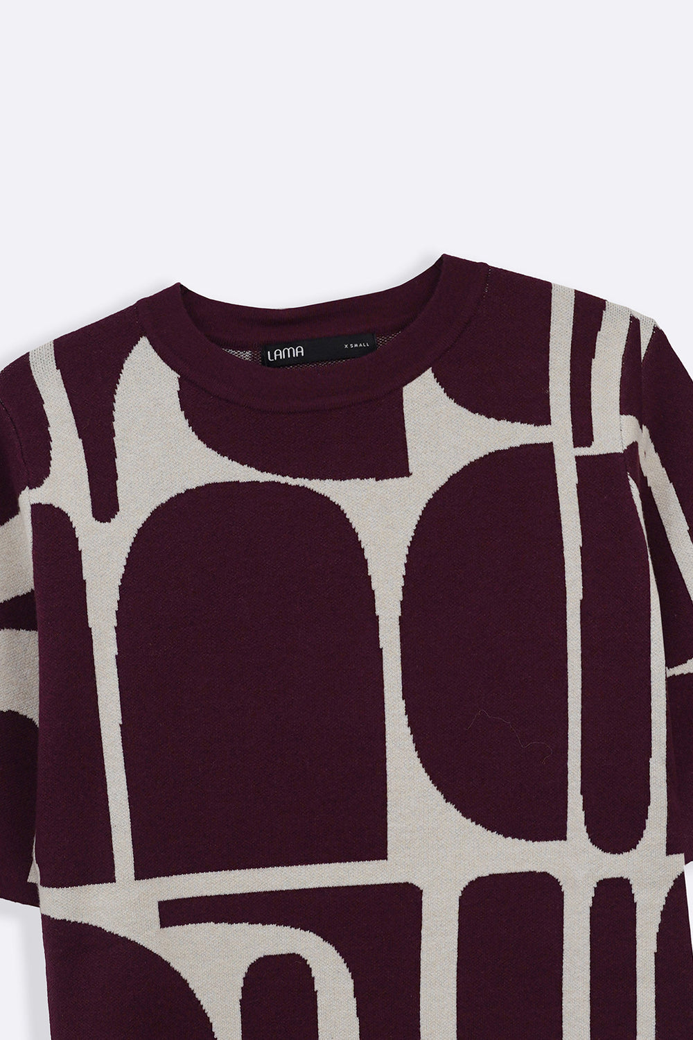 BURGUNDY CREAM COLORBLOCK SWEATER