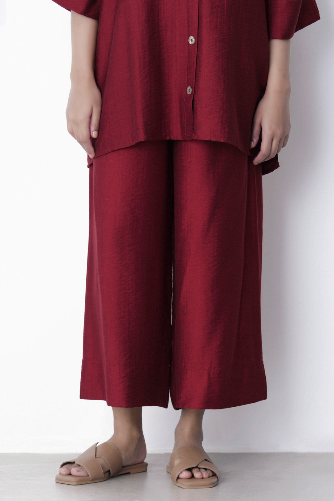 RED SOFT BASIC CULOTTES