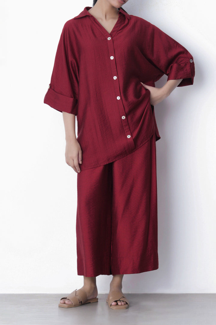 RED SOFT BASIC CULOTTES