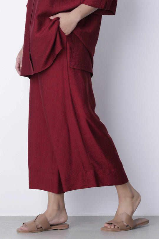RED SOFT BASIC CULOTTES