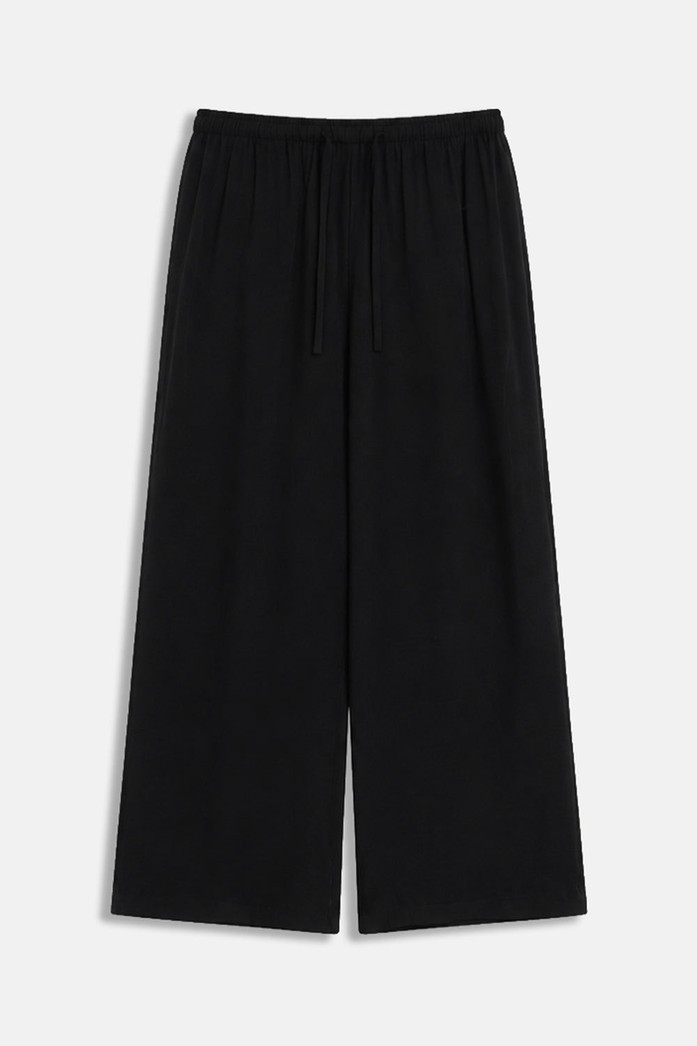 BLACK-FLOWY LONG PANTS
